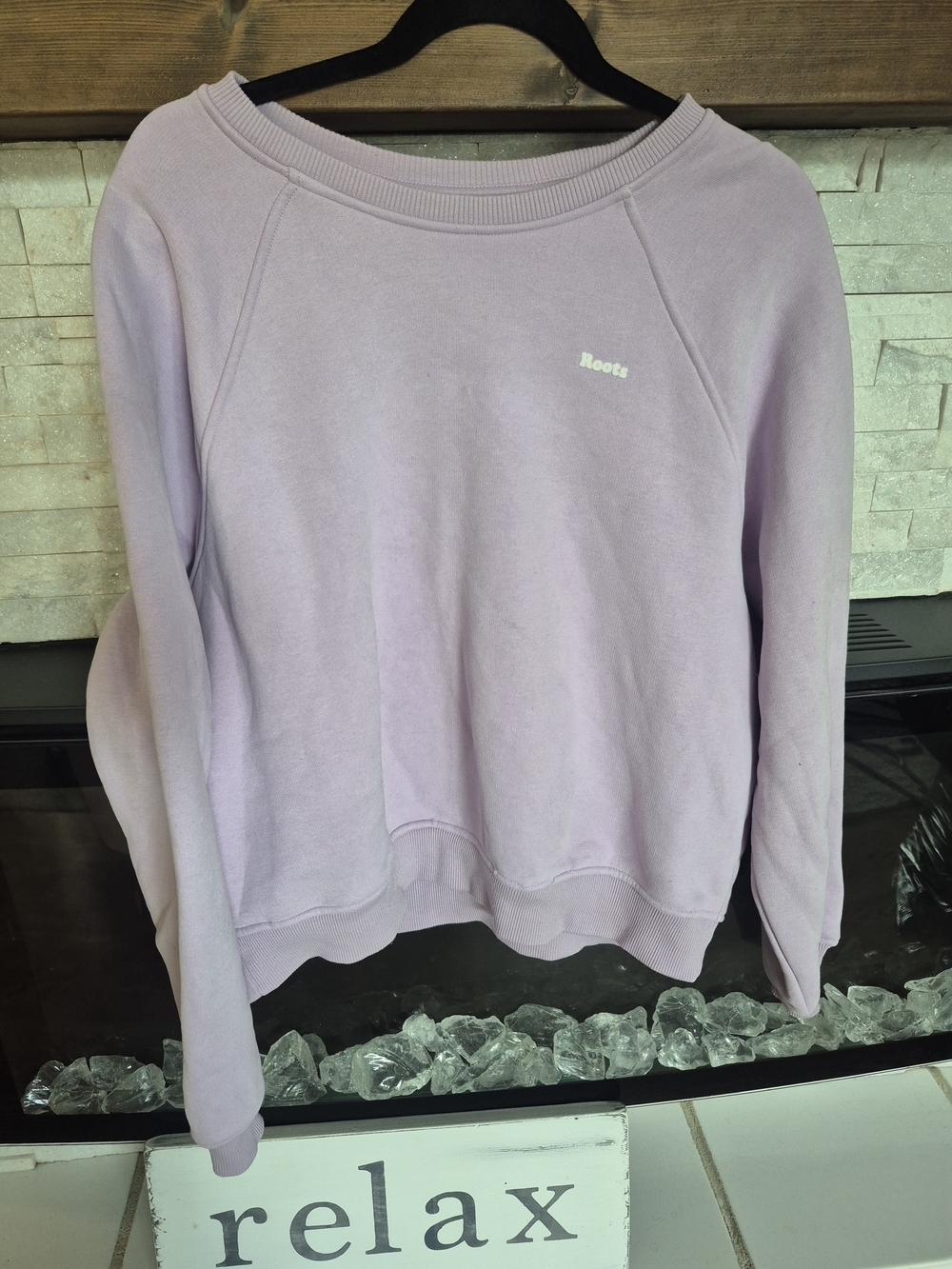 Roots Women's Lavender Crewneck Sweatshirt Size Large